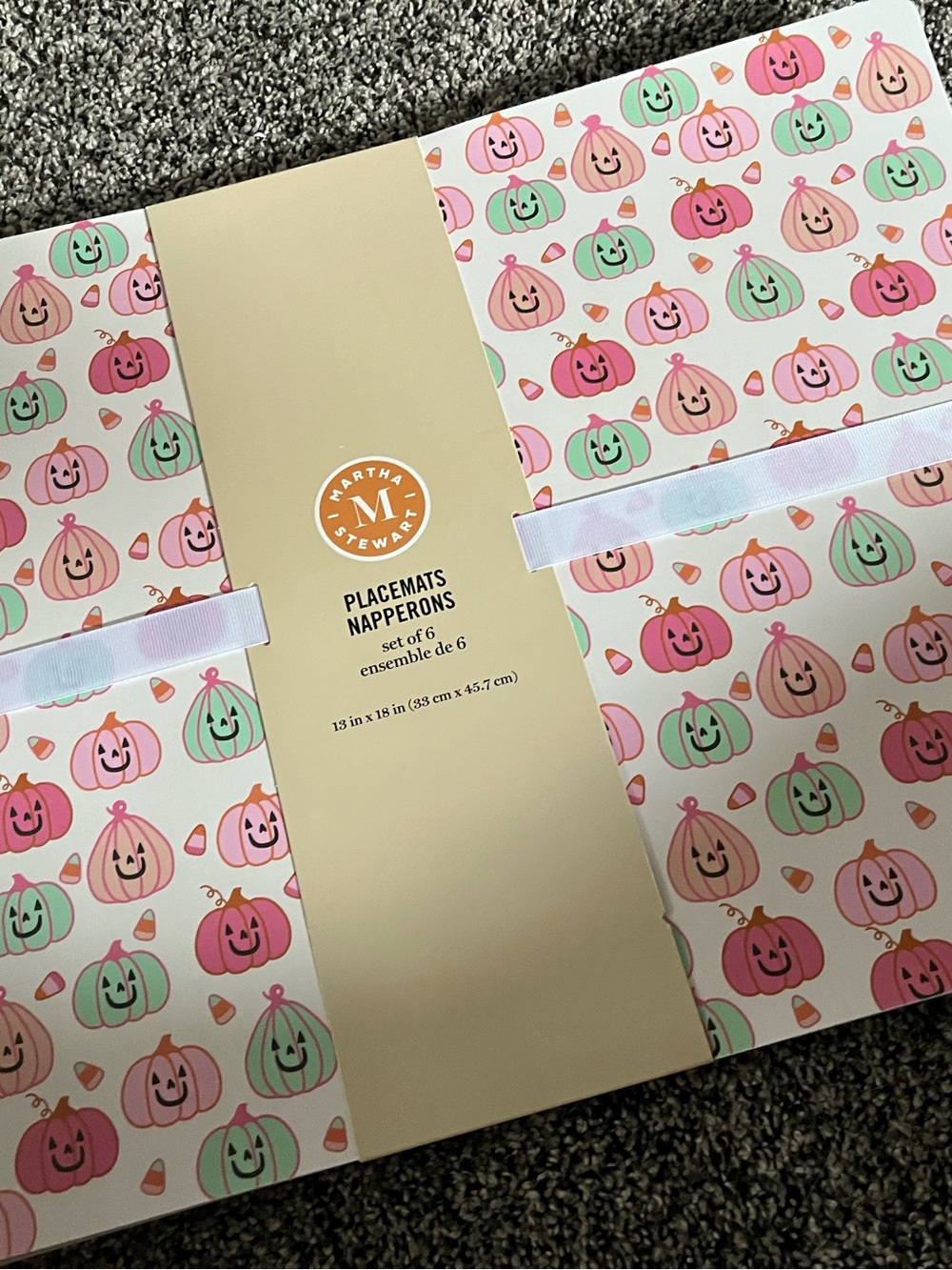 Martha Stewart pumpkin Halloween placemats